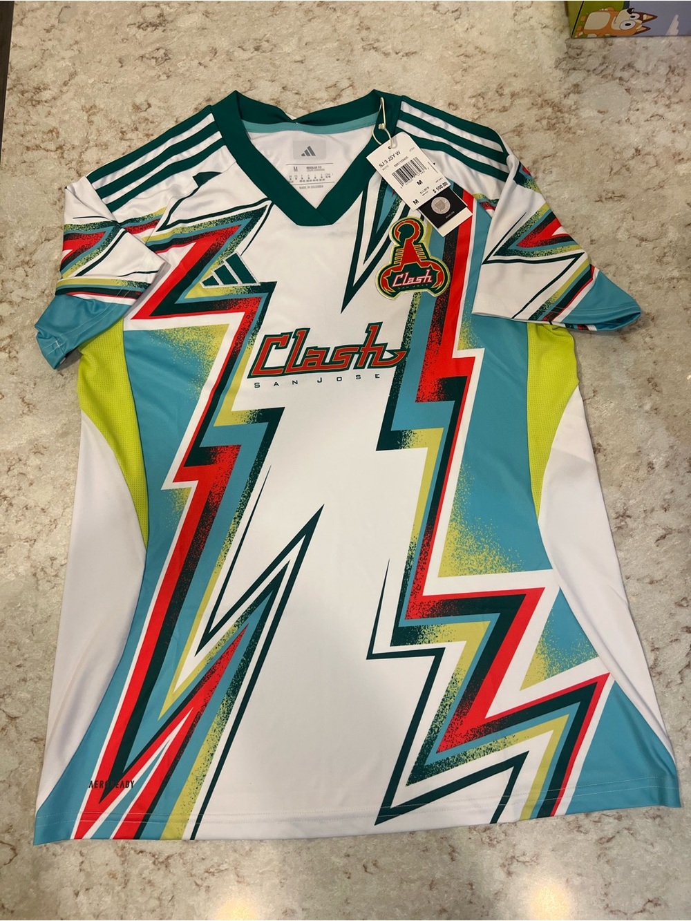 adidas San Jose Earthquakes Throwback Clash Authentic Soccer Jersey Men M JI7327